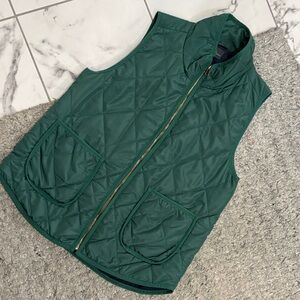 Market & Spruce Dark Green Quilted Vest
